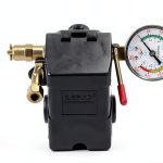 Lefoo Air Compressor Pressure Gauge Automatic Shut-Off Black-0