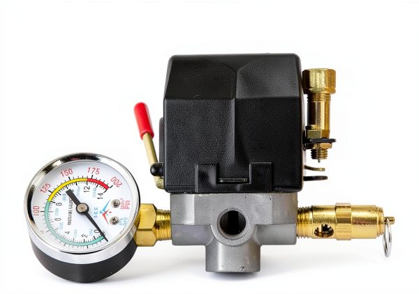 Lefoo Air Compressor Pressure Gauge Automatic Shut-Off Black-1