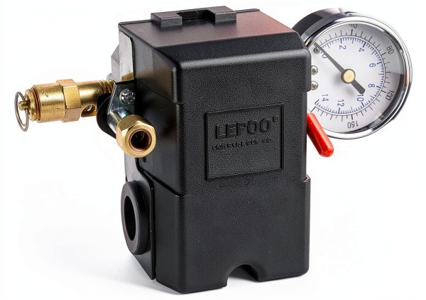 Lefoo Air Compressor Pressure Switch Heavy Duty Metal 4 Port-0