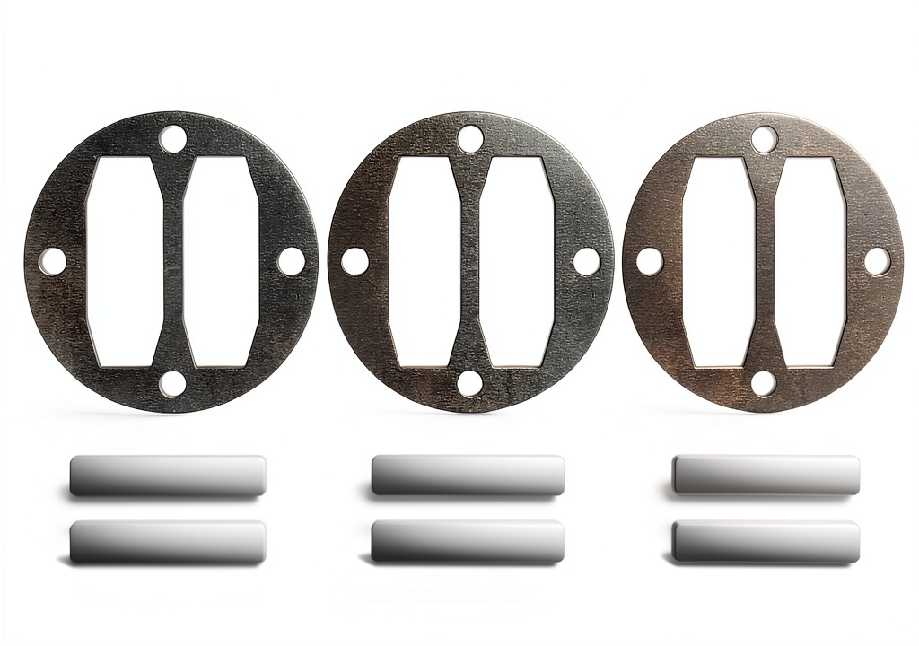 SHUNYI air compressor gasket kit components displayed on a workbench