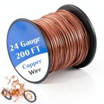 Therwen 200ft 24 Gauge Solid Copper Wire Pure Bare for Jewelry Making-0