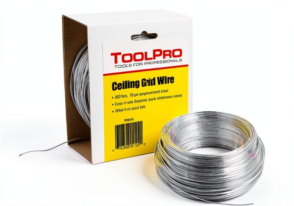 ToolPro 18 Gauge Ceiling Grid Wire - 300 Foot Roll with Carton Dispenser, Heavy Duty Wire for Drop Ceiling Installation -Cut to The Length You Want with no Waste-2