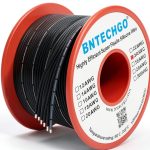 BNTECHGO 24 Gauge Silicone Ribbon Cable Flexible 6P Black 25 ft Flat Cable 24 AWG Stranded Tinned Copper Wire-0